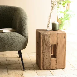 Univers Déco·Maison De Campagne|Bouts De Canapé En Bois|DENVER Bout de canapé / tabouret déco pin recyclé