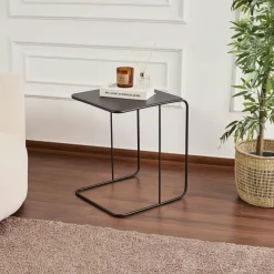 Bouts De Canapé En Métal|SFAX Bout de canapé design métal noir – plateau carré moderne