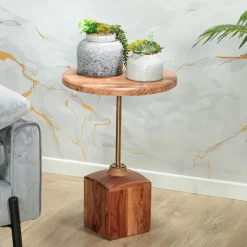 Bouts De Canapé En Bois| Bout de canapé en bois d'acacia F.S.C® rond D 40, 5 cm