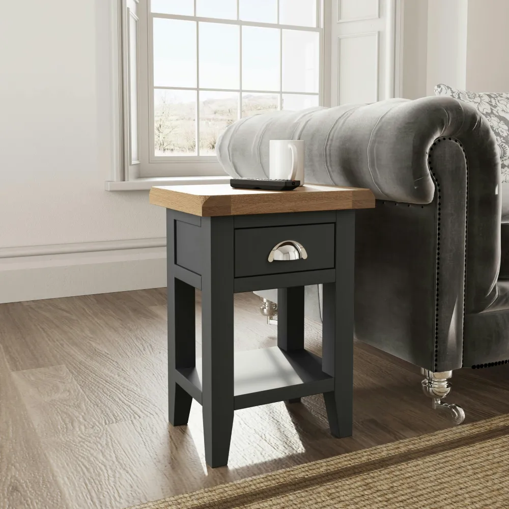 Bouts De Canapé En Bois|COVENTRY Bout de canapé en bois finition charbon