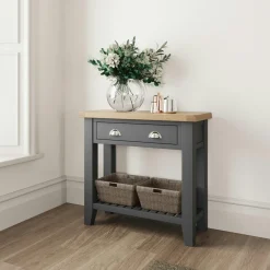 Bouts De Canapé En Bois|COVENTRY Bout de canapé en bois finition charbon