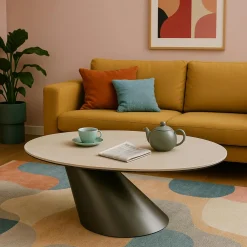 Bouts De Canapé En Métal|GIULIA Bout de canapé en céramique blanche