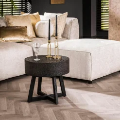 Tables Basses Rondes|Tables Basses Industrielles|RALF Bout de canapé industriel Ø 50 cm