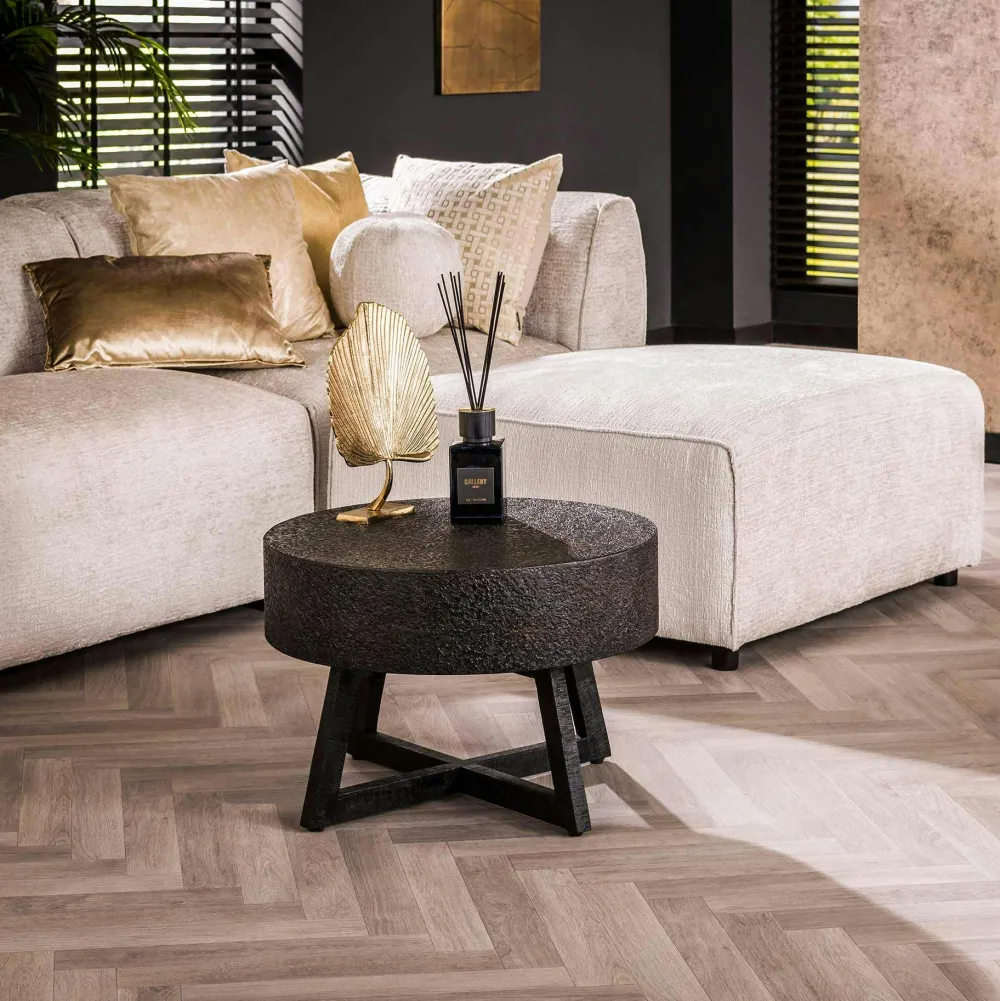 Tables Basses Rondes|Tables Basses Industrielles|RALF Bout de canapé industriel Ø 50 cm