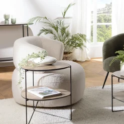 Bouts De Canapé En Bois|Landaise Bout de canapé organique double plateau