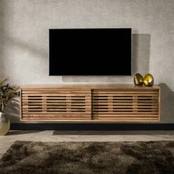 Bouts De Canapé En Bois|Melbourne Bout de canapé rond forme organique en bois d'acacia massif