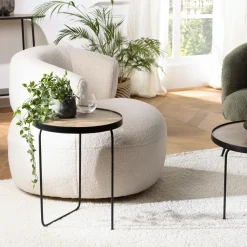 Bouts De Canapé En Bois|Landaise Bout de canapé rond pieds design