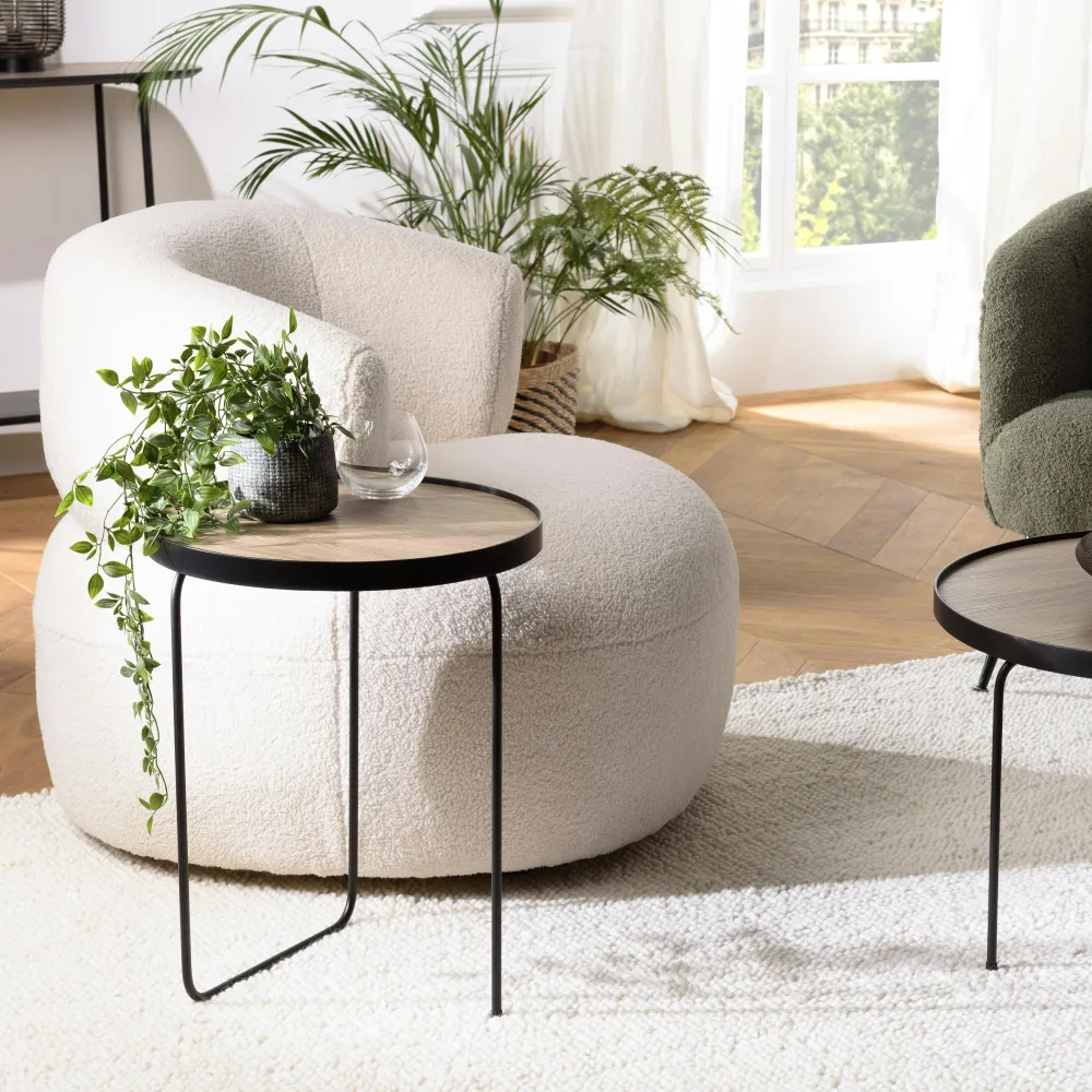 Bouts De Canapé En Bois|Landaise Bout de canapé rond pieds design