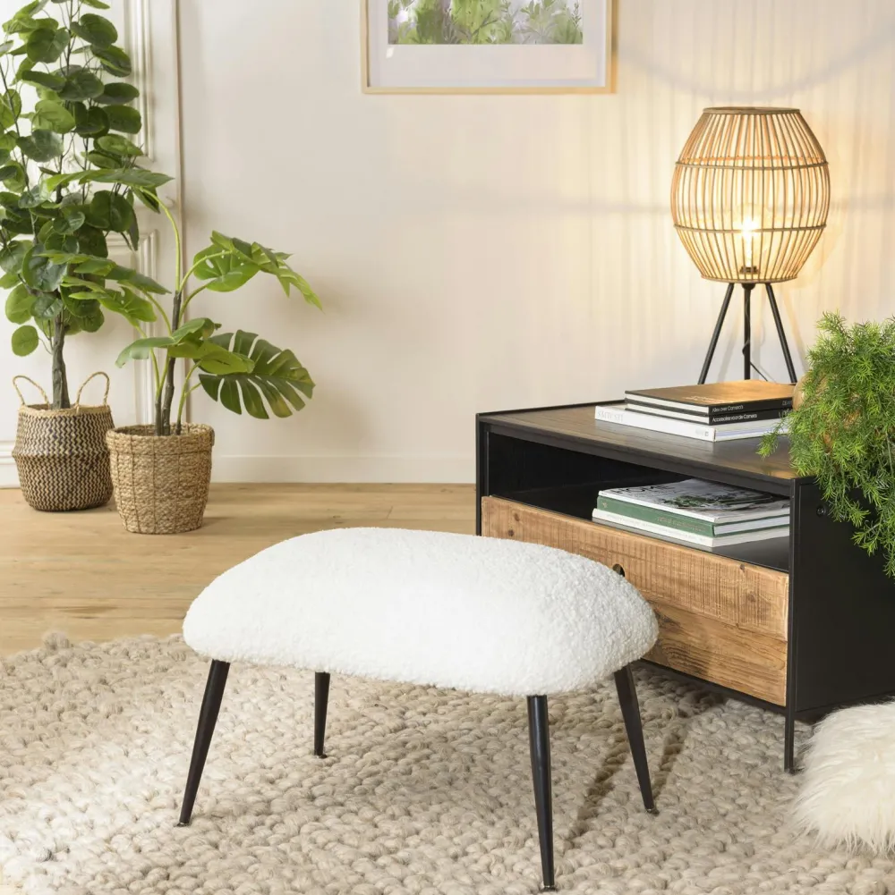 Meubles De Chambre·Bouts De Lit|TIM Bout de lit en tissu blanc