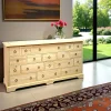 Buffets En Bois|Buffets En Bois|Maori Buffet / Commode Hévéa 18 tiroirs 179,5x50x92,5cm