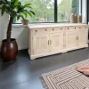 Buffets En Bois|Buffets En Bois|Tradition Buffet / Enfilade Hévéa 4 portes, 4 tiroirs 190x48x80cm