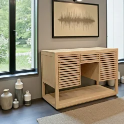 Buffets Bas|Buffet Bas|New Orléans Buffet / Meuble 2 portes Persiennes, 1 tiroir façade Persienne, 1 plateau bas 120x60x85cm NEW ORLEANS