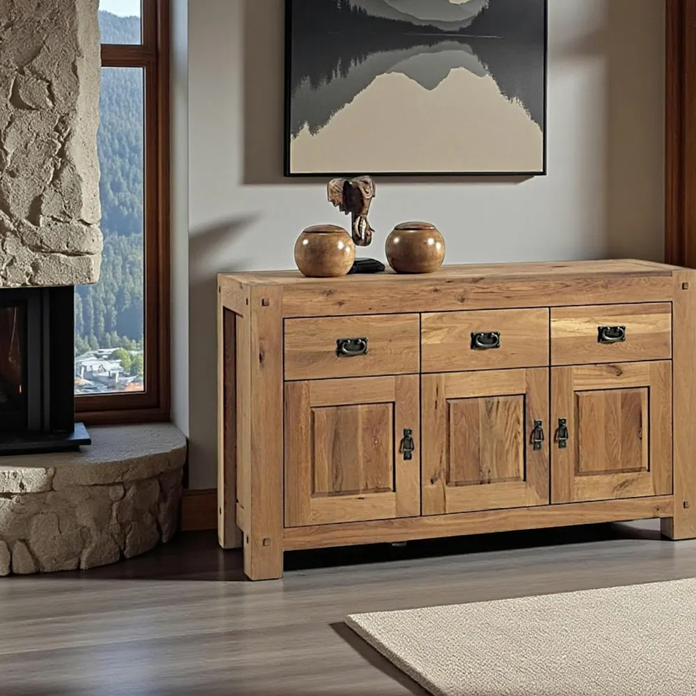 Buffets En Chêne|Buffets En Chêne|Fjord Buffet 3 portes chêne massif 150cm