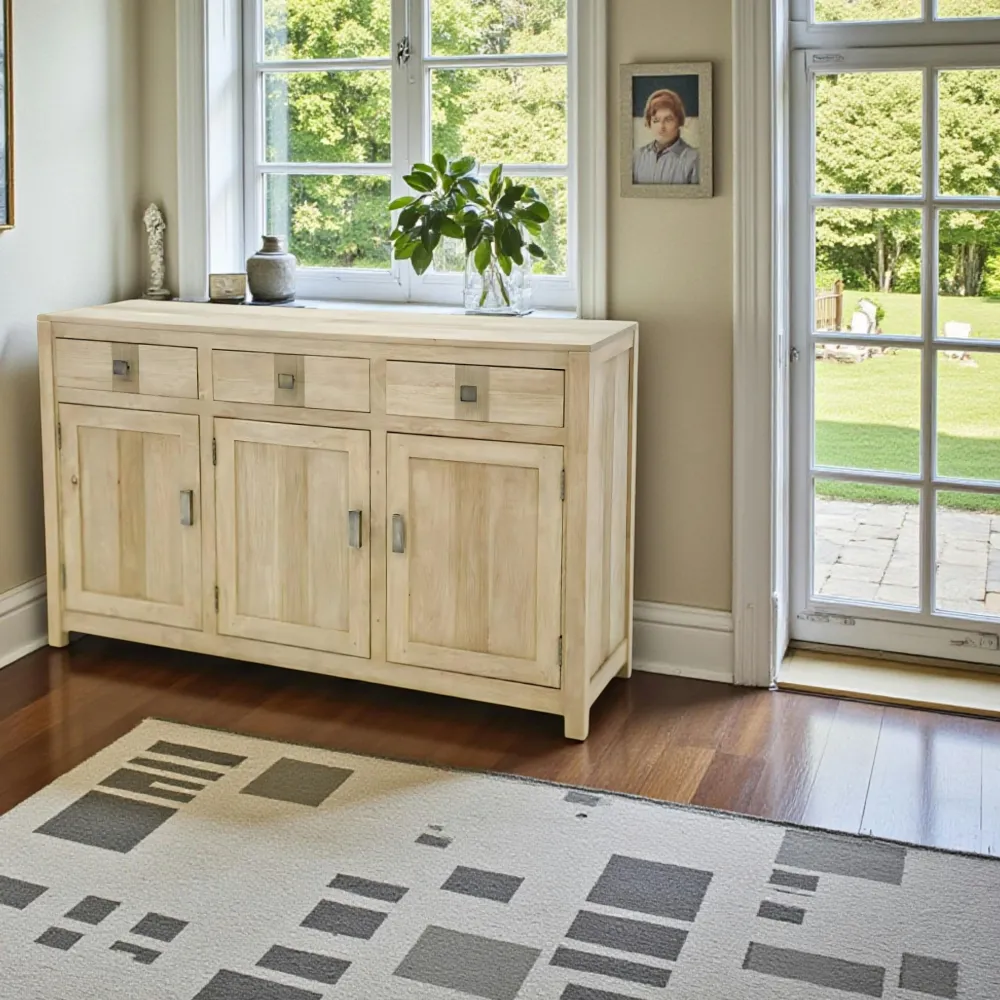 Buffets Bas|Buffet Bas|Gala Buffet 3 portes exotique hévéa 147cm