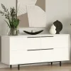 Buffets Contemporains|Buffets Contemporains|VAREN Buffet blanc design moderne à ouverture frontale
