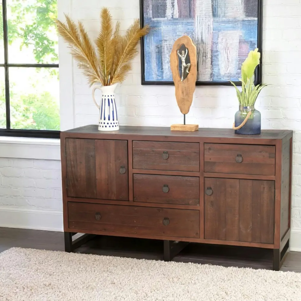 Buffets Industriels|Buffets Industriels|SAMOA Buffet bois brun recyclé