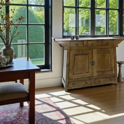 Buffets En Bois|Buffets En Bois|Maori Buffet Chinois Hévéa 2 portes, 5 tiroirs 125x45x90cm