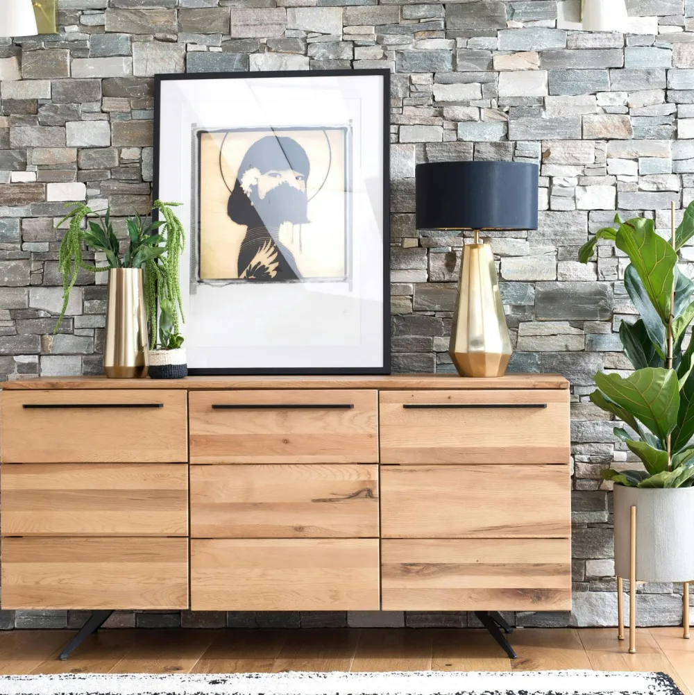 Buffets Contemporains|Buffets Contemporains|VOLGA Buffet chêne massif 3 portes