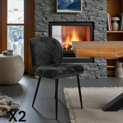 Buffets Contemporains|Buffets Contemporains|HUDSON Buffet contemporain chêne massif encadrement métal noir