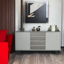 Univers Déco·Design Contemporain|Buffets Contemporains|OTTAWA Buffet contemporain en verre gris clair