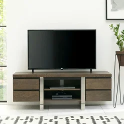 Buffets Contemporains|Buffets Contemporains|RIMINI Buffet de salle à manger en chêne et métal brossé 165 cm