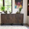 Buffets Contemporains|Buffets Contemporains|SAMOA Buffet en bois brun recyclé 3 portes