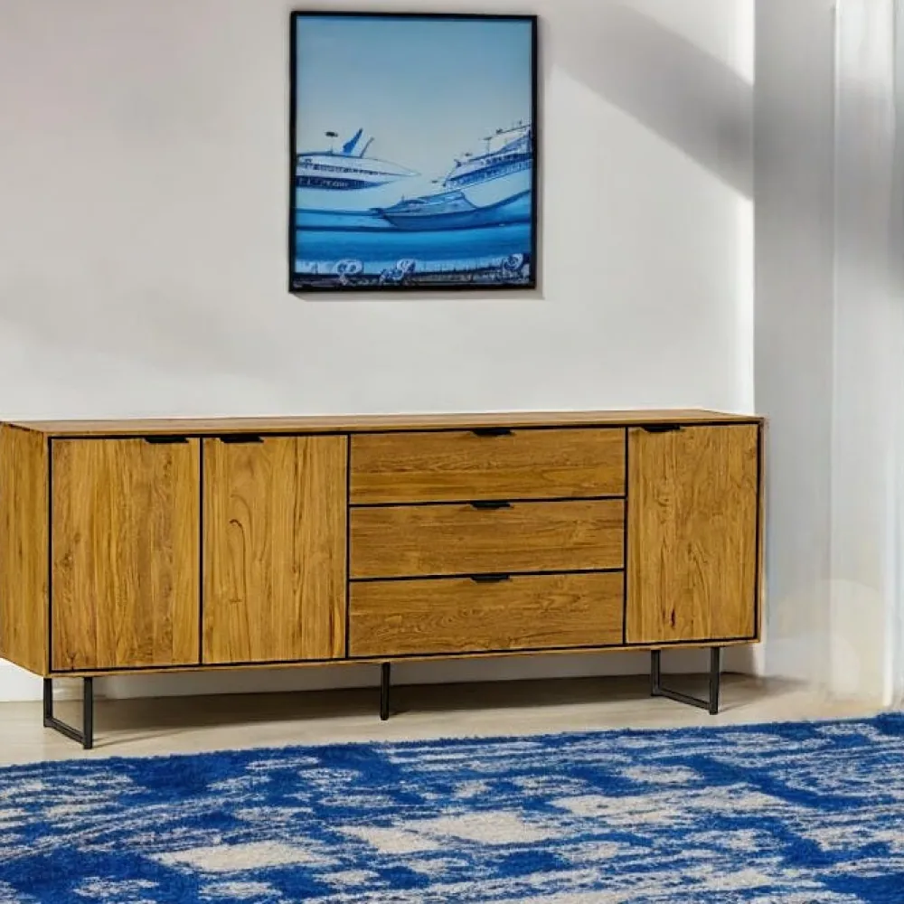 Buffets Contemporains|Buffets Contemporains|DEPOK Buffet en teck recyclé 2 portes