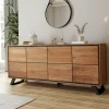 Buffets Contemporains|Buffets Contemporains|PALERME Buffet enfilade bois de chêne huilé 4 portes