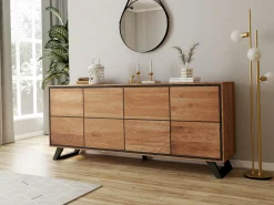 Buffets Contemporains|Buffets Contemporains|PALERME Buffet enfilade bois de chêne huilé 4 portes