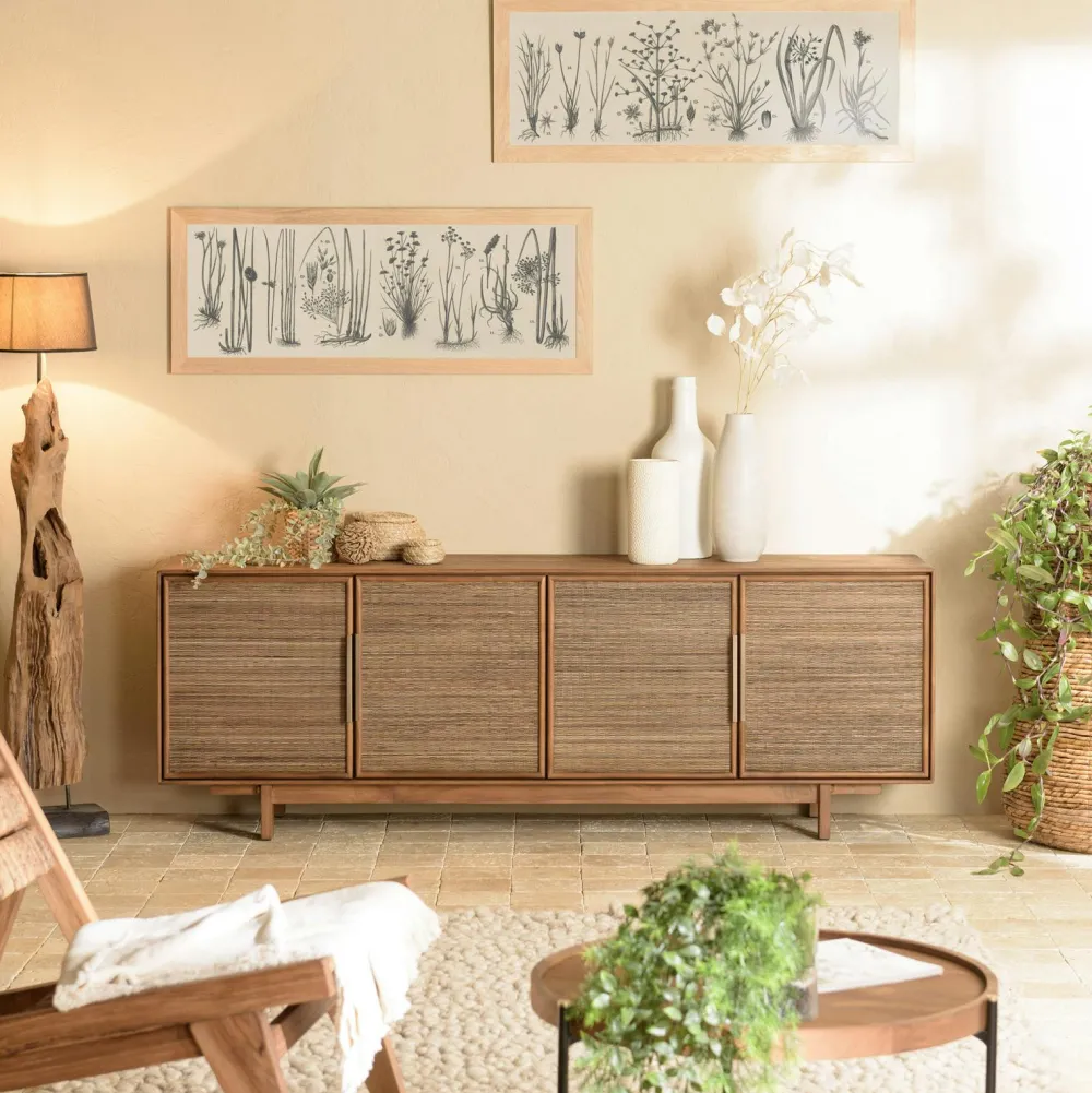 Buffets En Bois|Buffets En Bois|Swing Buffet enfilade en teck 4 portes 180 cm