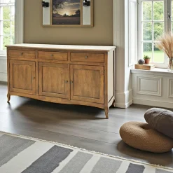 Buffets Bas|Buffet Bas|Tradition Buffet galbé hévéa 3 portes 150cm