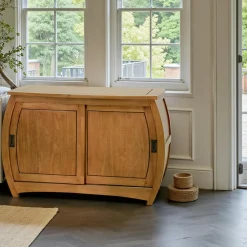 Buffets En Bois|Buffets En Bois|Maori Buffet galbé Hévéa 2 portes coulissantes 110x50x72,4cm TRADITION