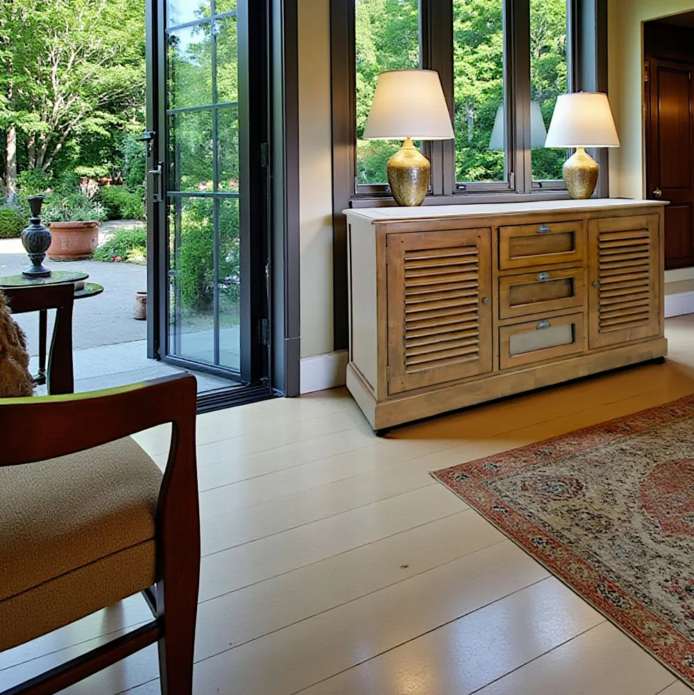 Buffets Bas|Buffet Bas|Maori Buffet Grainetier Hévéa 2 portes persiennes, 3 tiroirs 153x47,8x82cm