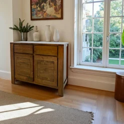 Buffets Contemporains|Buffets Contemporains|Olga Buffet Hévéa 2 portes, 2 tiroirs 110x45x90cm