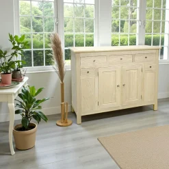 Buffets En Bois|Buffets En Bois|Tradition Buffet Hévéa 2 portes, 5 tiroirs 140x50x110cm