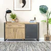 Buffets Industriels|Buffets Industriels|Brooklyn Buffet industriel bois-métal 3 portes 1 tiroir 150 cm