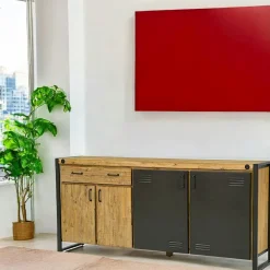 Buffets Industriels|Buffets Industriels|Brooklyn Buffet industriel bois-métal 3 portes 1 tiroir 150 cm