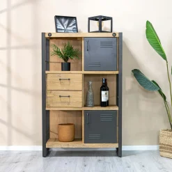 Buffets Industriels|Buffets Industriels|Brooklyn Buffet industriel bois-métal 3 portes 1 tiroir 150 cm