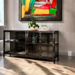 Univers Déco·Loft Industriel|Buffets Industriels|ROADIES Buffet industriel métal verre