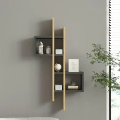 Buffets Contemporains|Buffets Contemporains|JENA Buffet moderne 4 portes effet chêne - 2 niveaux