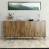 Buffets Contemporains|Buffets Contemporains|UMEA Buffet moderne 4 portes effet noyer, rebords hauts
