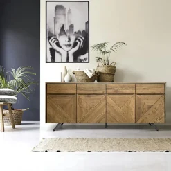 Buffets En Chêne|Buffets En Chêne|MANHATTAN Buffet moderne en chêne 3 portes