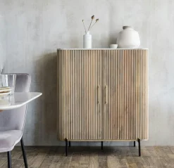 Univers Déco·Scandinave Hygge|Buffets Contemporains|MASSA Buffet moderne haut en marbre et bois