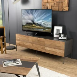 Buffets Contemporains|Buffets Contemporains|PANAMA Buffet moderne teck recyclé 3 portes