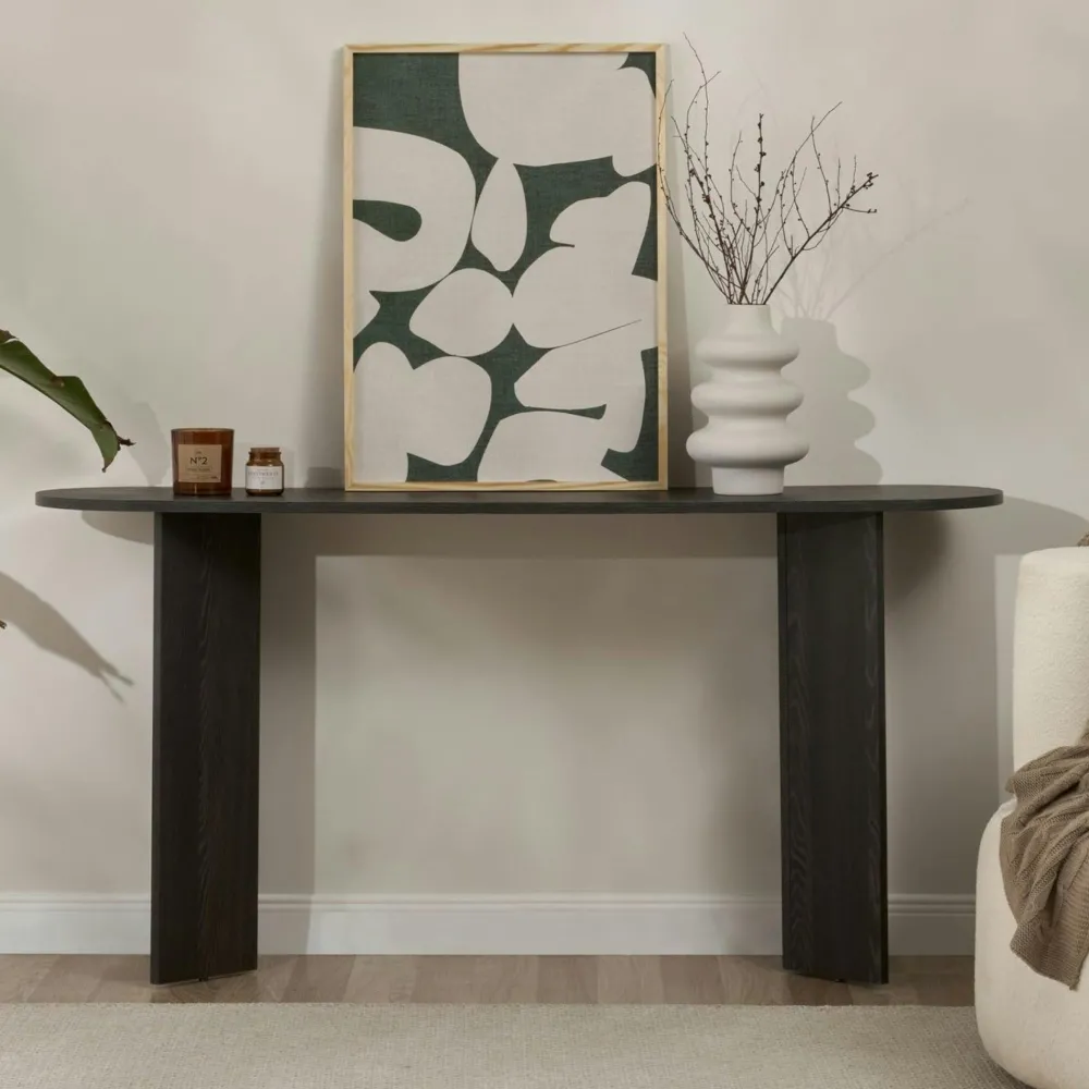 Buffets Contemporains|Buffets Contemporains|MARFA Buffet salle à manger blanc & effet bois, niche centrale