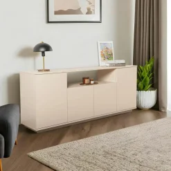 Buffets Contemporains|Buffets Contemporains|MARFA Buffet salle à manger moderne gris avec niche centrale