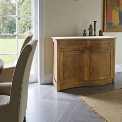 Buffets En Bois|Buffets En Bois|Tradition Buffet Vague Hévéa 2 portes, 2 tiroirs 110x45x85cm