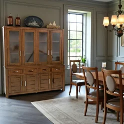 Vaisseliers Scandinaves|Vaisseliers Scandinaves|Attan Buffet vaisselier vitré bois moderne 200cm