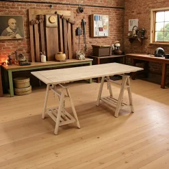 Bureaux En Bois|Tradition Bureau Hévéa en 3 parties 165x80x76cm