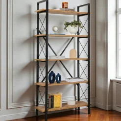 Bureaux En Bois|Bureaux Industriels|Melbourne Bureau mural en bois d'acacia et métal